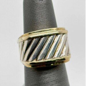 David Yurman 14K Yellow Gold and Sterling Silver Cigar Band Ring